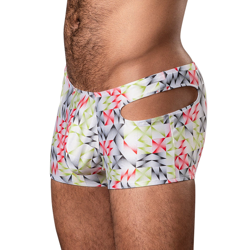 Male Power Cut It Out! Cutout Mini Short Red/Black L