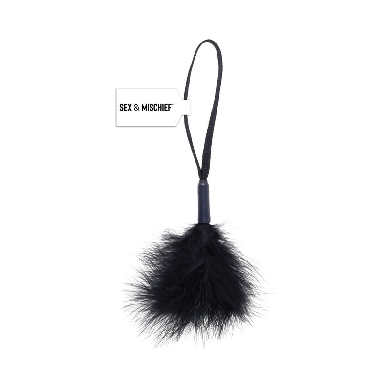 Sportsheets Sex & Mischief Peaches 'n CreaMe Wrist Feather Tickler Black