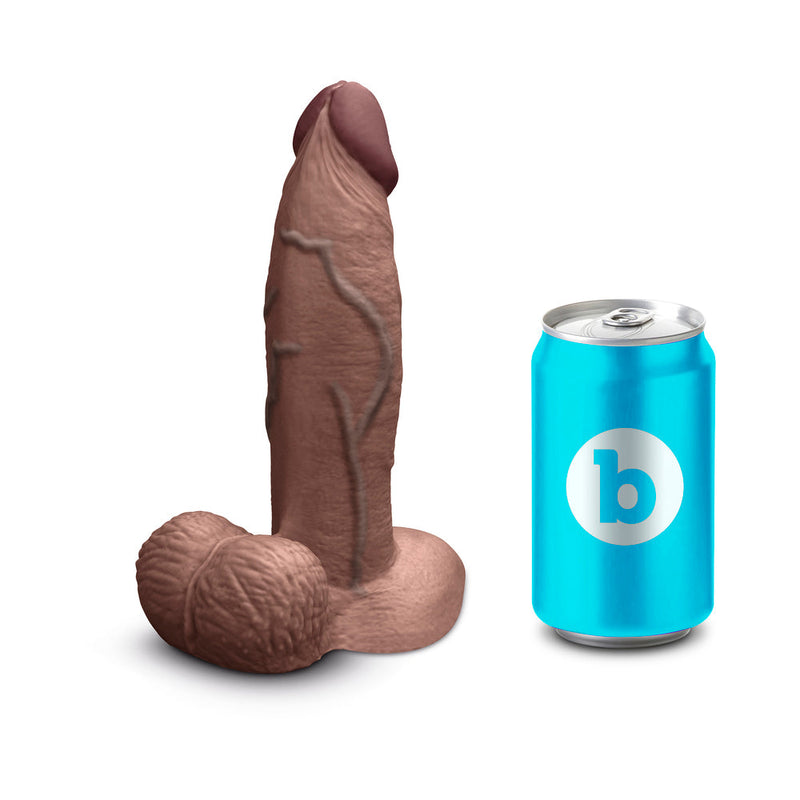 b-Vibe Slipskin Realistic Silicone Dildo 7 in. Girthy Brown