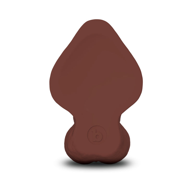 b-Vibe Slipskin Realistic Silicone Dildo 8 in. Curved Brown