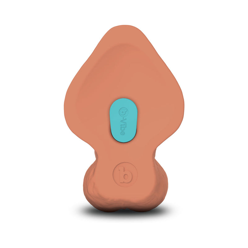 b-Vibe Slipskin Realistic Silicone Dildo 9 in. Curved Mocha