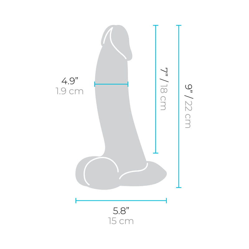 b-Vibe Slipskin Realistic Silicone Dildo 9 in. Curved Brown