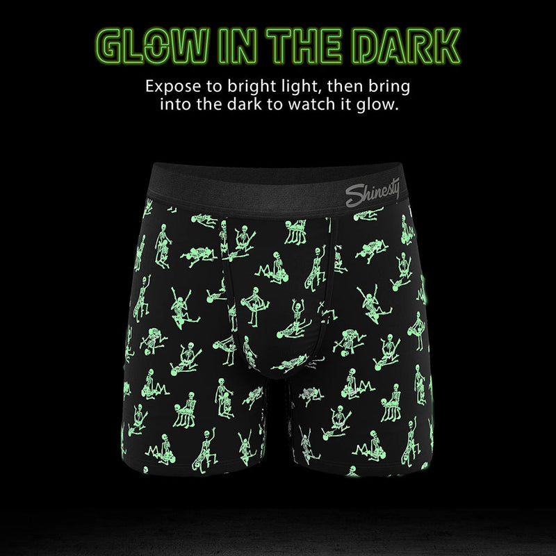 Shinesty The Bare Back Bones Glow-in-the-Dark Skeletons Ball Hammock Pouch Underwear with Fly M