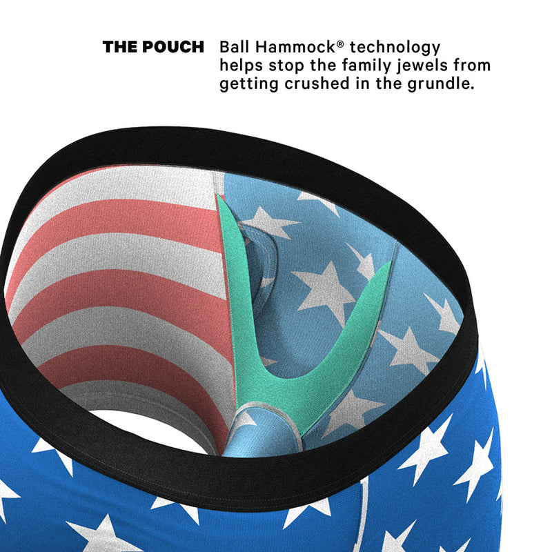 Shinesty The Mascot American Flag Ball Hammock Pouch Underwear with Fly XL
