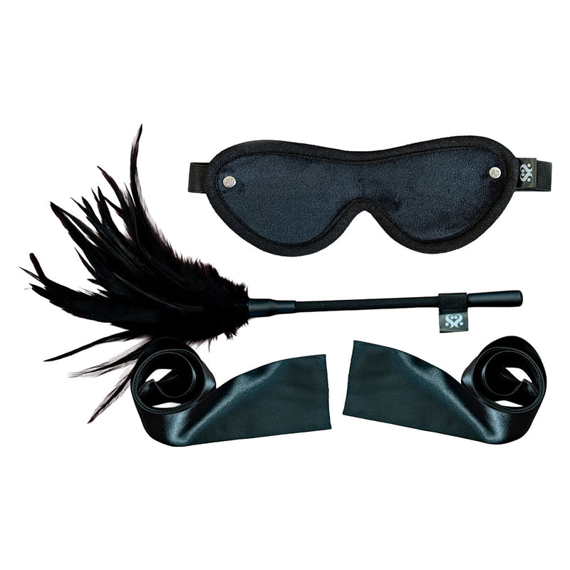 SEI MIO Strict Tease Ribbon Ties, Blindfold and Tickler Kit