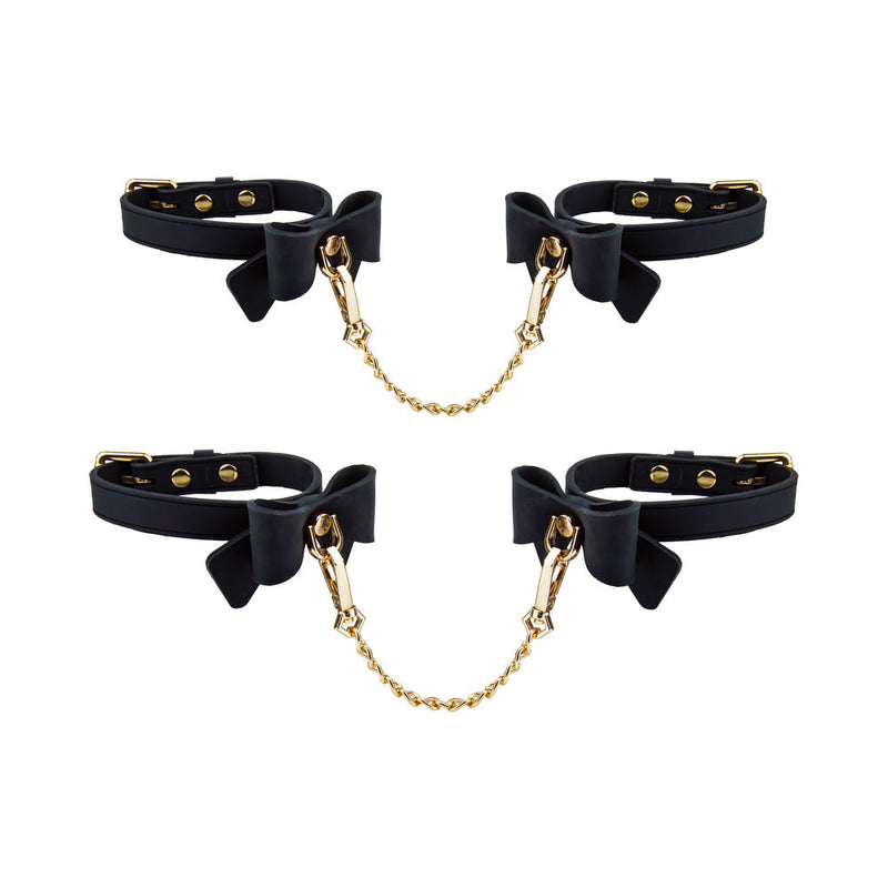 Temptasia Ardor Wrist & Ankle Restraints Black with Bow