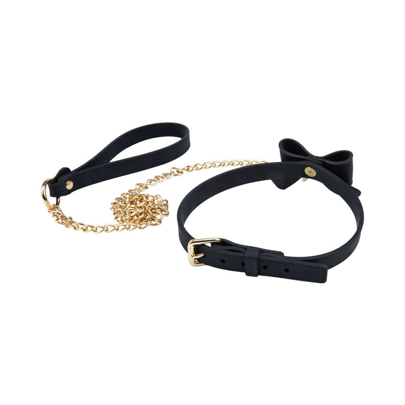 Temptasia Ardor Collar & Leash Black with Bow
