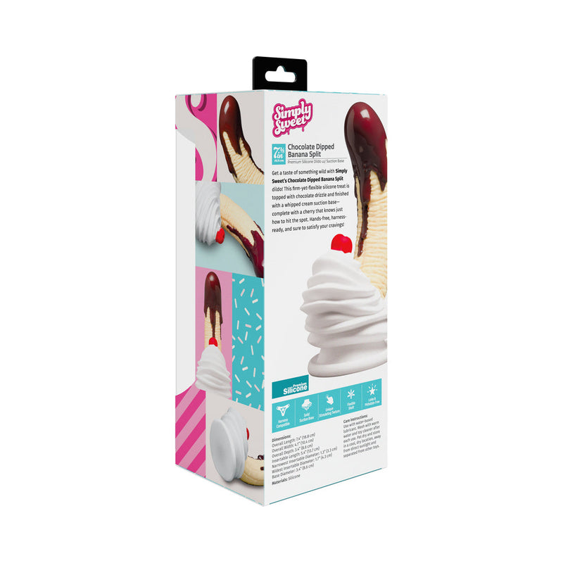 Simply Sweet Chocolate Dipped Banana Split Premium Silicone Dildo