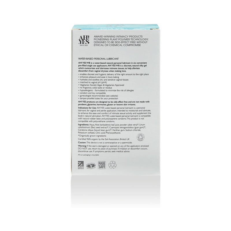 AH! YES WB Water-Based Personal Lubricant Applicators 6-Pack 0.17 oz.