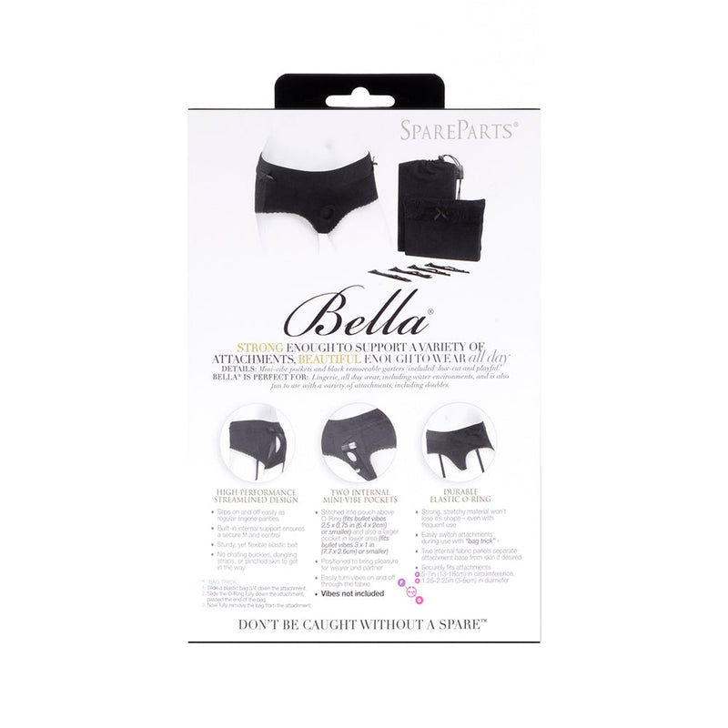 SpareParts Bella Cleavage Booty Short Harness Black Size XL