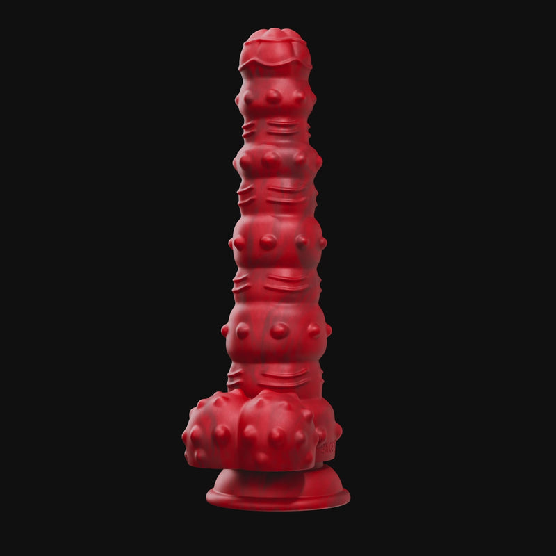 Tentra Rengol Studded Demon Thrusting Dildo Red