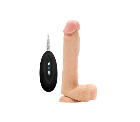 Pene Realístico con Vibración - 22,86cm - con Escroto - Color Natural