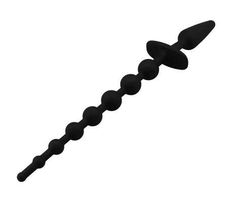 Plug Anal con Cadena Anal Silicona Negro