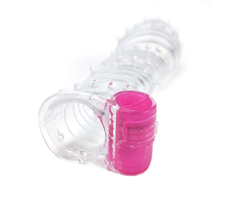 Funda para el Pene Texturizada con Bala Vibradora Transparente