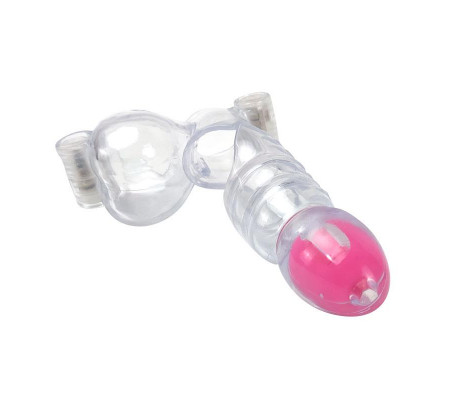 Funda para el Pene y Testículos 3 Balas Vibradoras Transparente