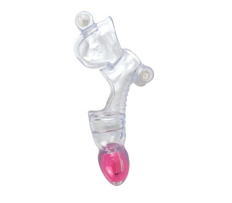 Funda para el Pene y Testículos 3 Balas Vibradoras Transparente