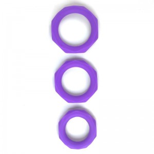 Set de 3 Anillos para el Pene Silicona Púrpura