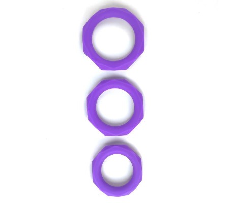 Set de 3 Anillos para el Pene Silicona Púrpura