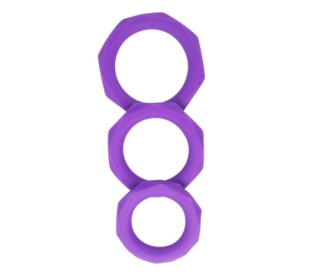 Set de 3 Anillos para el Pene Silicona Púrpura