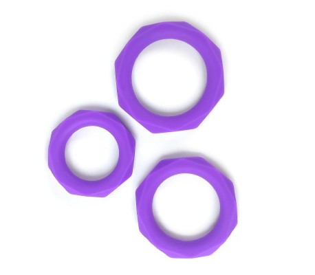 Set de 3 Anillos para el Pene Silicona Púrpura