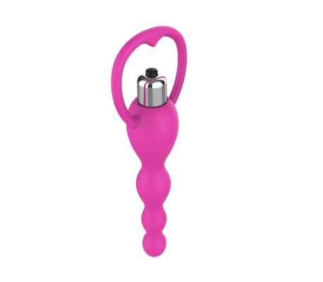 Cadena Anal con Vibración Rosa