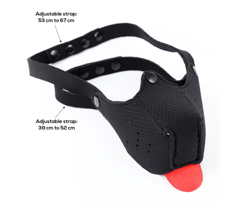 Bozal de Perro de Neopreno Desmontable Ajustable Negro