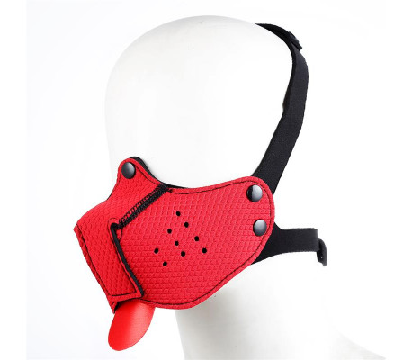 Bozal de Perro de Neopreno Desmontable y Ajustable Rojo