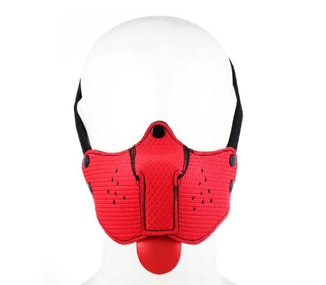 Bozal de Perro de Neopreno Desmontable y Ajustable Rojo