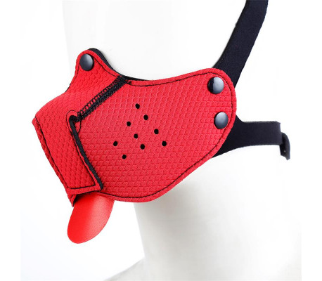 Bozal de Perro de Neopreno Desmontable y Ajustable Rojo