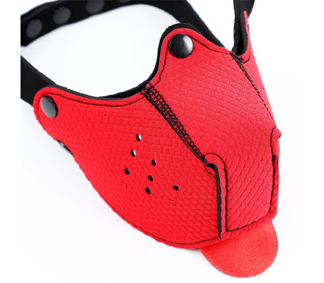 Bozal de Perro de Neopreno Desmontable y Ajustable Rojo