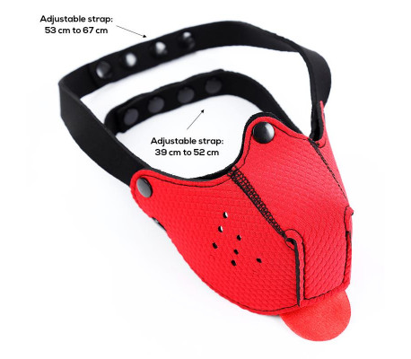 Bozal de Perro de Neopreno Desmontable y Ajustable Rojo