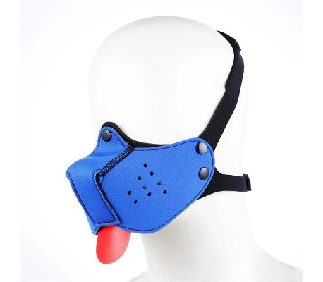 Bozal de Perro de Neopreno Desmontable y Ajustable Azul