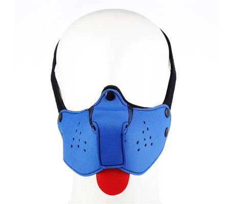 Bozal de Perro de Neopreno Desmontable y Ajustable Azul
