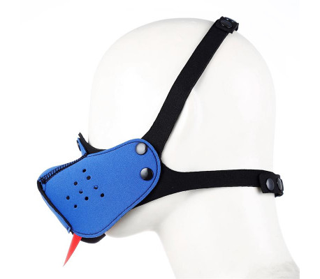 Bozal de Perro de Neopreno Desmontable y Ajustable Azul
