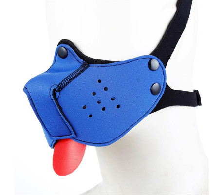 Bozal de Perro de Neopreno Desmontable y Ajustable Azul