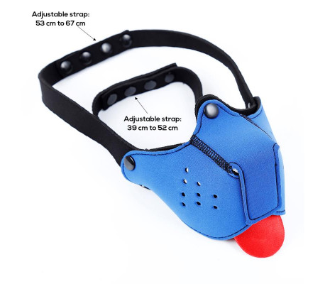 Bozal de Perro de Neopreno Desmontable y Ajustable Azul