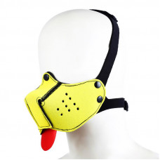 Bozal de Perro de Neopreno Desmontable y Ajustable Amarillo