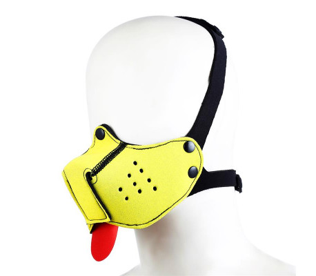 Bozal de Perro de Neopreno Desmontable y Ajustable Amarillo