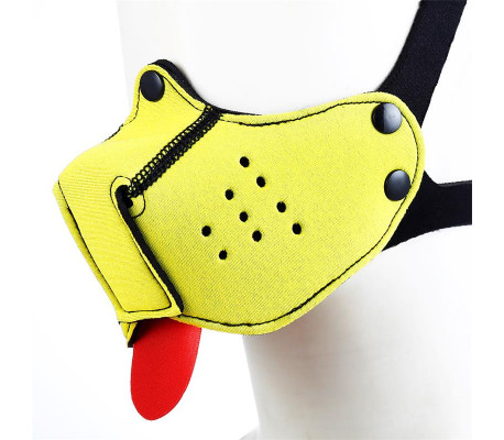 Bozal de Perro de Neopreno Desmontable y Ajustable Amarillo