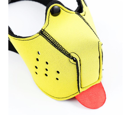 Bozal de Perro de Neopreno Desmontable y Ajustable Amarillo