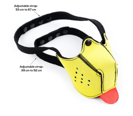 Bozal de Perro de Neopreno Desmontable y Ajustable Amarillo