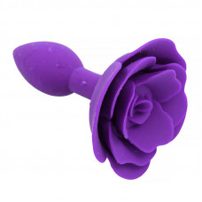Plug Anal de Silicona con Rosa Púrpura