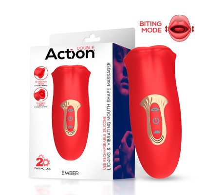 Ember Masajeador Forma Boca con Lameteo y Vibración USB Silicona