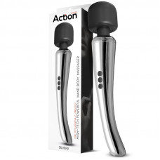 Silvery Wand Masajeador High-Tech Súper Potente Inalámbrico USB Color Cromo Silicona