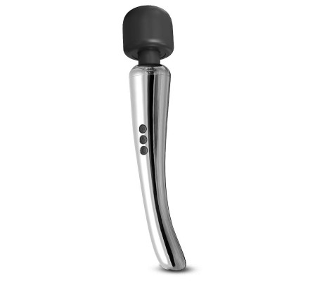 Silvery Wand Masajeador High-Tech Súper Potente Inalámbrico USB Color Cromo Silicona