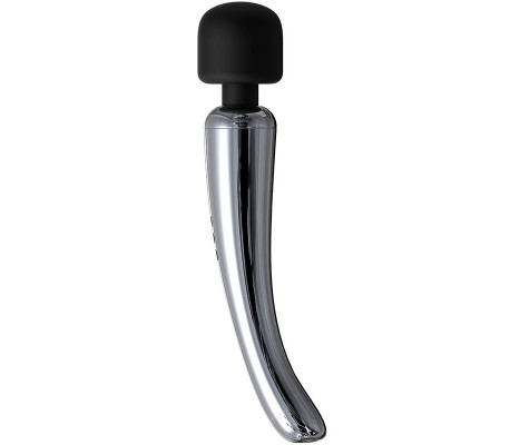 Silvery Wand Masajeador High-Tech Súper Potente Inalámbrico USB Color Cromo Silicona