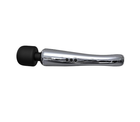Silvery Wand Masajeador High-Tech Súper Potente Inalámbrico USB Color Cromo Silicona