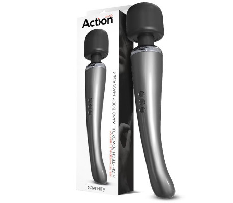 Graphity Wand Masajeador High-Tech Súper Potente Inalámbrico USB Color Grafito Silicona