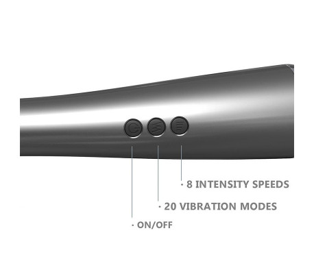 Graphity Wand Masajeador High-Tech Súper Potente Inalámbrico USB Color Grafito Silicona