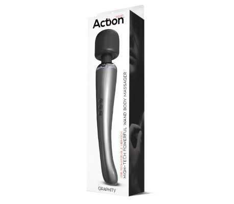 Graphity Wand Masajeador High-Tech Súper Potente Inalámbrico USB Color Grafito Silicona